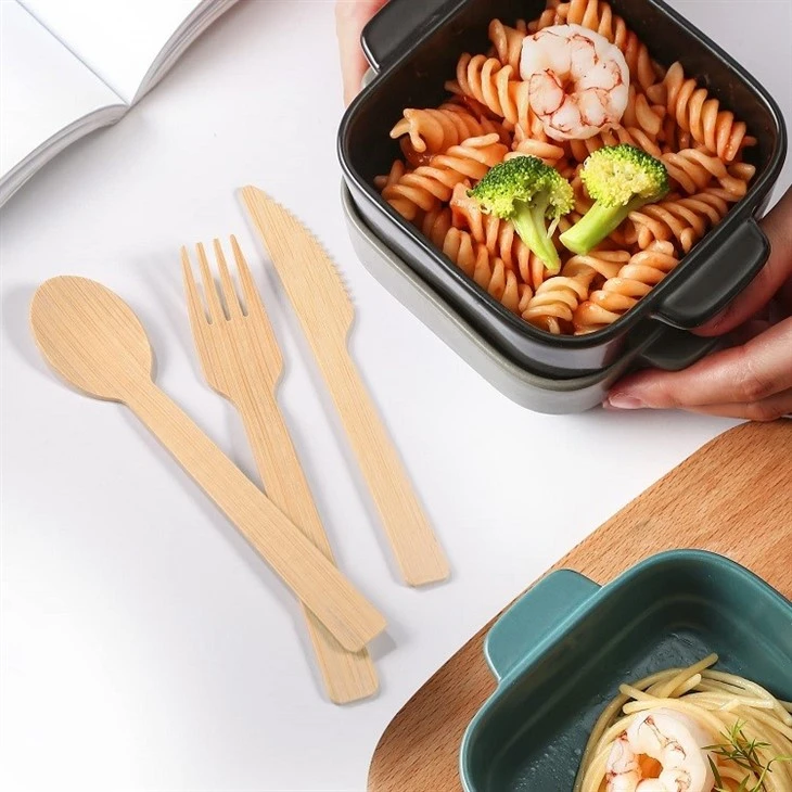 Disposable Bamboo Utensils Eco-Friendly Bamboo Cutlery Set
